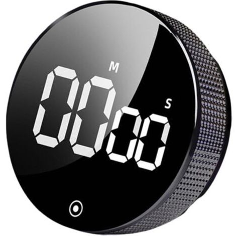 BUNTHAUS Minuteur de cuisine magnétique avec écran LCD, compte à rebours numérique rotatif, grand écran, réveil de cuisine silencieux pour pâtisserie, étude, fitness, bureau