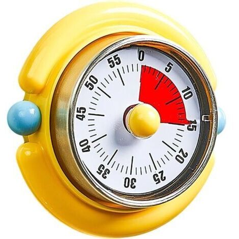 BUNTHAUS Minuteur Visuel De 60 Minutes avec Ventouse Magnétique, Réveil Compte À Rebours, Affichage Visuel, Idéal pour l'enseignement en Classe Cuisine.