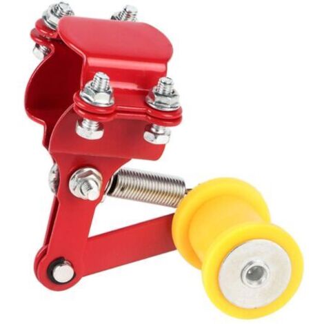 BUNTHAUS Motorcycle Chain Tensioner, Universal Adjustable Chain Adjuster, Modified Roller Chain Adjuster Tool for Most Motorcycles (Red)