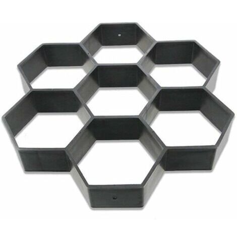 BUNTHAUS Moule hexagonal réutilisable pour pavés de béton, marcheau, pierre de ciment pour trottoir, allée, terrasse, jardin, route (30 x 30 cm, noir)