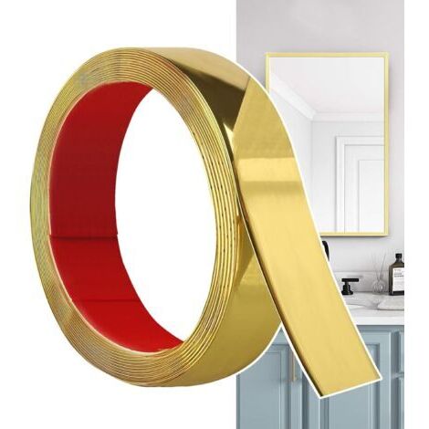 BUNTHAUS Moulure Décorative Autoadhésive Doré Mat (6M x 3cm) Peler et Coller, Bandes Murales en PVC Flexibles, idéales pour Mur, Miroir, Plafond, Sol, Armoire, Carrelage, Bords, Moulures DIY