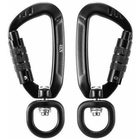 BUNTHAUS Mousqueton Rotatif A 360 °, 4Kn, 2Pcs, Noir