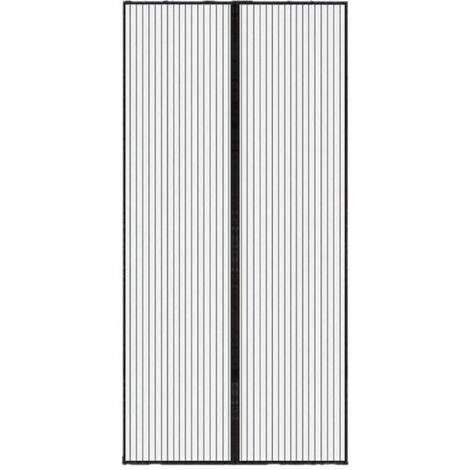 BUNTHAUS Moustiquaire Porte Fenetre Aimantée Magnetique, Rideaux Anti Mouches pour Porte, Rideaux Toile Insect Ecran,Moustiquaire Baie Vitree Coulissante,Magnétique Moustique Sans Perçage(90x210cm,noi