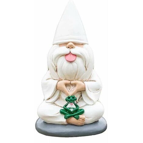 BUNTHAUS Nain de jardin Statue d'elfe en résine Gnome Âge Homme Nain de jardin Sculpture Paysage, Ensoleillé