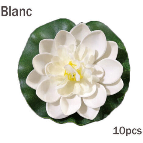 BUNTHAUS Nenuphar Flottant Fleurs Artificielles Deco Réaliste 10pièces 10cm Fleur de Lotus pour Jardin étang Piscine Aquarium Terrasse Mariage（orange）