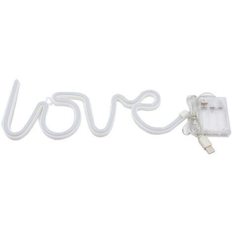 BUNTHAUS Néon LED Love à Piles(Blanc chaud)