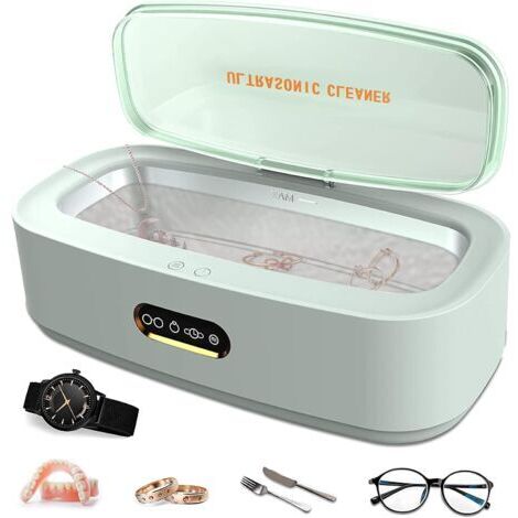 BUNTHAUS Nettoyeur à Ultrasons [300ml], Appareil de Nettoyage Ultrasons 45000 Hz, avec 4 Réglages du Temps pour Nettoyer les Bijoux, Montres, Lunettes, Ustensiles et Dentiers