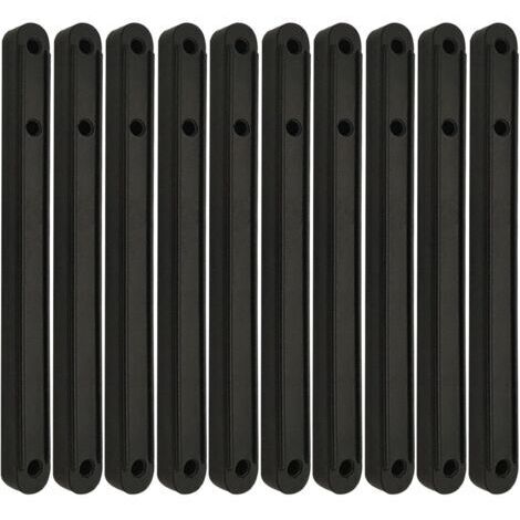 BUNTHAUS (noir, 180 mm)Glissières de tiroir en plastique, rails de guidage de boîtier de tiroir en plastique, rails de guidage d'armoire glissières, pour tiroir de meubles