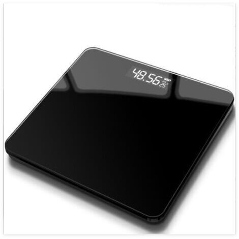 BUNTHAUS Noir Balance Pese Personne Électronique, Pese Personnes de Haute Précision avec Affichage par LED, Design Fin, poids Max. 180 kg, Précision de 50 g