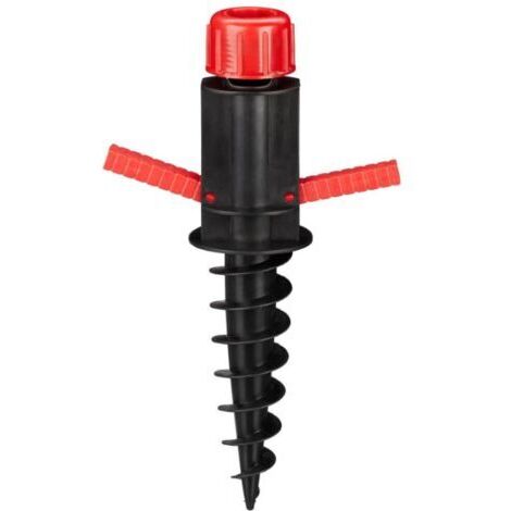 BUNTHAUS Noir Pied, Porte parasol, Support à vis, Douille de sol, Diamètres 19 32 mm, Camping, Plage, rouge