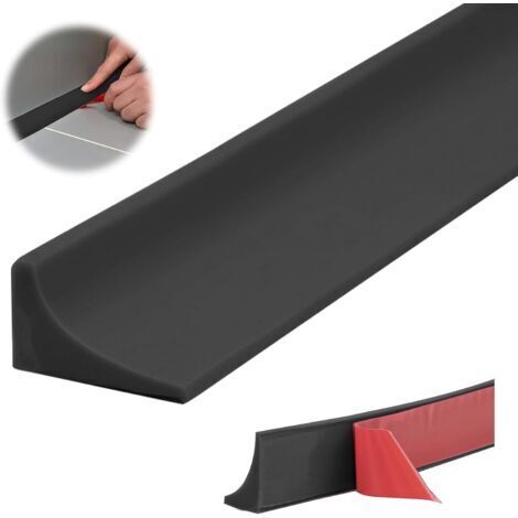BUNTHAUS (Noir)100CM Pliable Barrière de Barrage Seuil de Butée D'eau de Douche pour Cabine de Douche en Silicone pour la Cuisine et la Salle de Bain