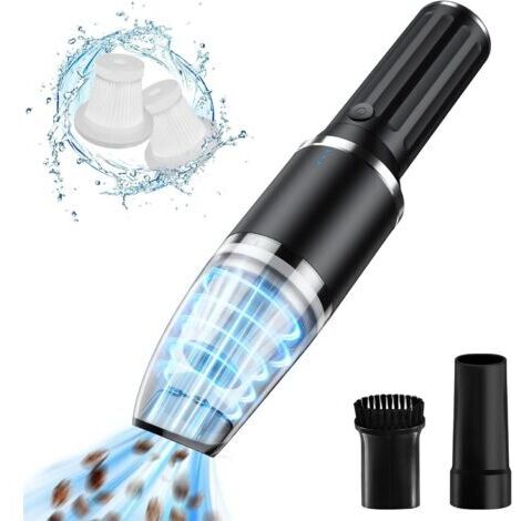 BUNTHAUS Noir,Aspirateur à main sans fil, 35500r/min, portable, léger, sans fil, rechargeable par USB, étanche et silencieux, pour maison, voiture, tapis, cuisine