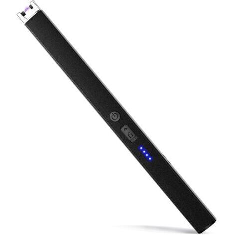 BUNTHAUS Noir,Briquet électrique, Allumefeu à Arc climatiquement Neutre USBC sans, Briquet de Poche avec Interrupteur de sécurité Double, résistant au Vent et AntiExplosion pour Cuisine, extérieur