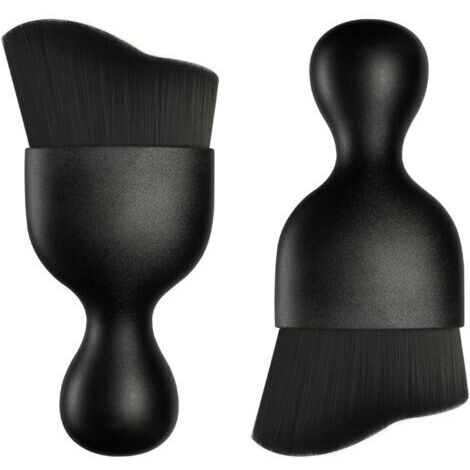 BUNTHAUS Noires，2 Brosses Nettoyage Voiture pour Intérieur, Brosse à Épousseter Douce pour Nettoyer L'intérieur de la Voiture, Les Claviers D'ordinateur, Les Écrans de PC, Les Appareils Photo, etc
