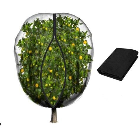 BUNTHAUS (Noir)Filet de Protection pour Arbres Fruitiers 1,8mx1,8m  Anti Insectes, Anti Oiseaux, Sac de Protection de Fruit  Maille Fine avec Fermeture Éclair et Cordon de Serrage  pour Jardin et Verg