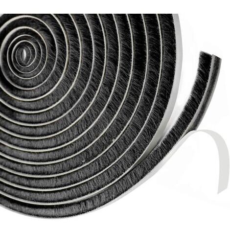 BUNTHAUS Noir,Joint brosse porte coulissante,9 mm(B) x 15 mm(D) x6M(L) Joint Fenetrepour Lsolation Phonique Porte,volet isolant