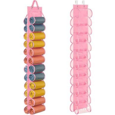 BUNTHAUS Organisateur suspendu avec 24 poches  rose, penderie pliable en tissu Oxford pour chemises, jeans et chaussettes