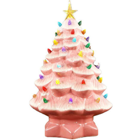 BUNTHAUS Ornement miniature de sapin de Noël en résine colorée de 10 cm, parfait pour décorer une fenêtre ou une terrasse, de couleur rose.