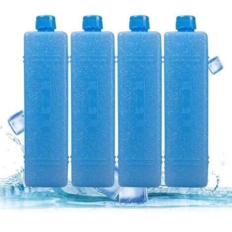 BUNTHAUS Packs de Glace 4 Pièces Blocs de Congélateur Longue Durée Portables Refroidisseur Congélateur Packs de Glace Garder Au Frais pour Réfrigérateur Climatiseur Ventilateur Refroidisseur Accessoir