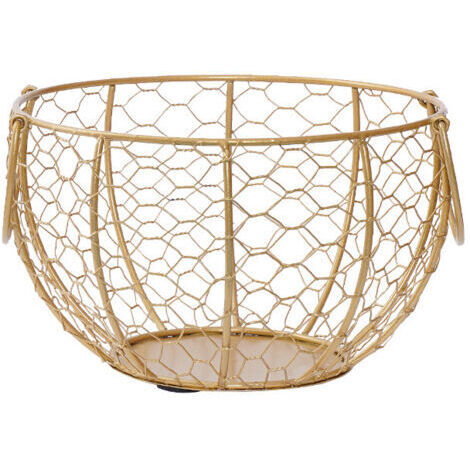 BUNTHAUS Panier de rangement en métal pour œufs de cuisine（or）