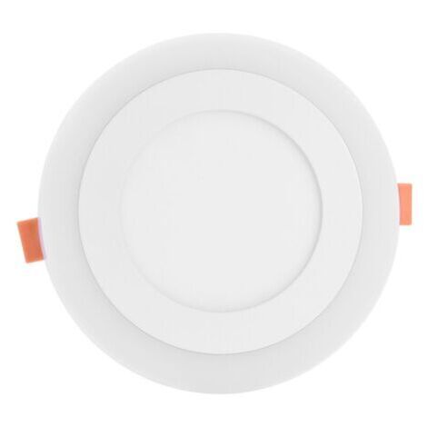 BUNTHAUS Panneau Lumineux Ultra-Mince Rond à Deux Couleurs Installation IntéGrée Non Chargée 6 + 3W Lumière Blanche et Bleue Froide Dissimulée