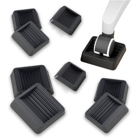 BUNTHAUS Patins de meubles en caoutchouc antidérapant : 8 pièces patins à roulettes pour fauteuil roulant de bureau et roues antidérapantes pour tous les sols