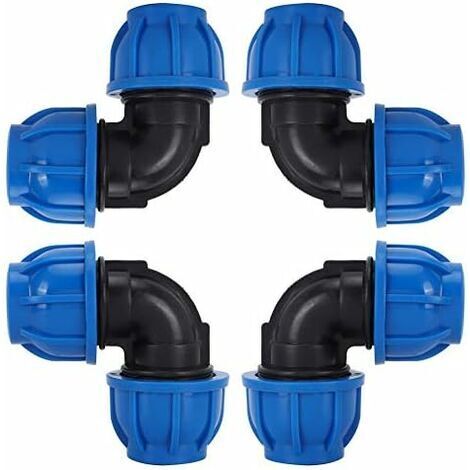 BUNTHAUS PE 25 Coude plastique égal pour tuyau polyéthylène tuyau ø 25，Tuyau d'eau Coude Connecteur en PE Plastique Raccord Rapide Accessoires pour Purificateurs d'eau Potable（ø 25）