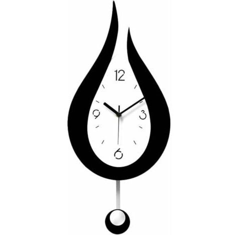 BUNTHAUS Pendules Murales Silencieuses Gouttelettes d'eau Swing Horloge Murale Design Moderne Style Nordique Salon Horloges Murales Mode Creative Chambre Horloge Murale