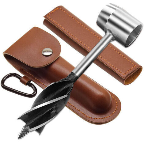 BUNTHAUS Perceuse à Main Pour Le Travail Du Bois, Perceuse De Survie Manuelle, Tarière Manuelle Bushcraft Outils, Camping Tarière Manuelle Pour Le Camping