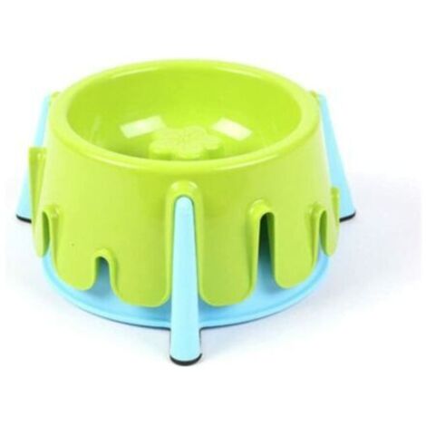 BUNTHAUS Pet Bowl - Pet Plastique Haut de Gamme Bowl, Hauteur réglable Gamelle for Chiens Grand, Taille 20x9.5 cm (Color : Green)