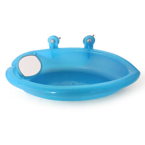 BUNTHAUS Petite baignoire perroquet jouet miroir baignoire avec miroir adapté à l'oiseau pivoine peau de tigre peut être fixé（miroir double）