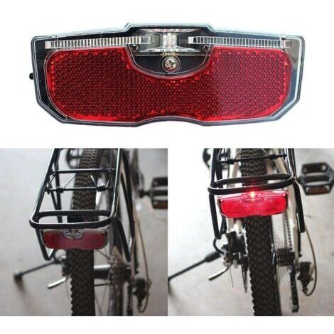 BUNTHAUS Phare arrière de vélo, réflecteur arrière pour Porte-Bagages, feu arrière réfléchissant, 80 mm à Visser/libération Facile (Batterie Non Incluse)