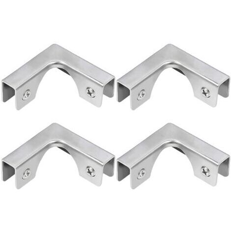BUNTHAUS Pince à verre, 4 connecteurs en L en acier inoxydable, supports de fixation à angle droit pour montage sur meuble sans rebord d'aquarium, pour verre de 5 à 8 mm