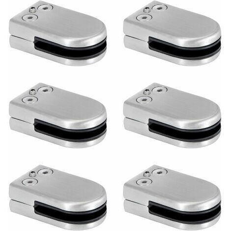BUNTHAUS Pince à verre en acier inoxydable – Supports de serrage pour verre 6 à 8 mm – Réglable pour balustrades et escaliers – Lot de 6 pièces