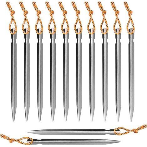 BUNTHAUS Piquets et Sardines de Camping  12 Pièces en Aluminium et Titane Forme V  Accessoires de Tente 18cm