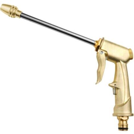 BUNTHAUS Pistolet d'arrosage Métal, Pistolet Arrosoir Métal Haute Pression, Pistolet à Eau de Jardin Robuste avec Buse en Laiton Lavage de Voiture, Nettoyage, Irrigation de Jardin et Pelouse- Long