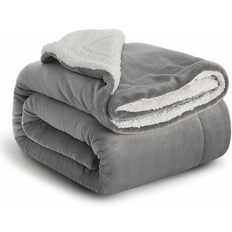 BUNTHAUS Plaid Canape Couverture Polaire - Jete de Canape Gris 150CMx200CM