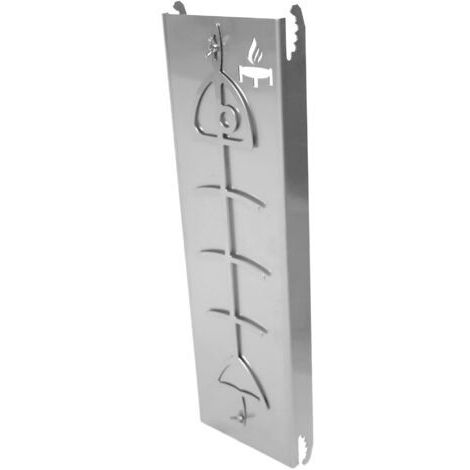 BUNTHAUS Planche à saumon grillée à la flamme - acier inoxydable - acier inoxydable ignifugé - accessoire pour barbecues à brasero et barbecues à bouilloire - support pour saumon grillé à la f