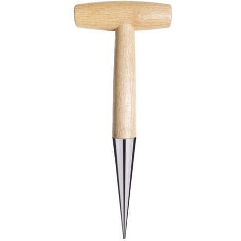 BUNTHAUS Plantoir à Bulbes Manuel 28 cm avec Pointe en Acier Inoxydable et Manche en Bois Ergonomique, Outil de Jardinage pour Planter Bulbes, Semis, Fleurs, Légumes, Précis et Résistant