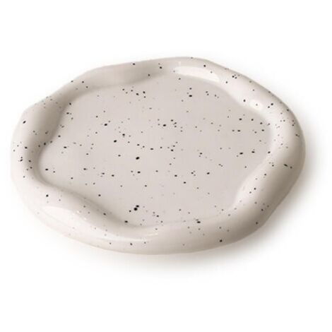 BUNTHAUS Plateau à Bijoux en Céramique Plateau Bijoux Blanc Réutilisable pour Bijoux Fins Fête des Mères, Noël, Thanksgiving, Cadeau D'anniversaire pour Femmes (Ronde)