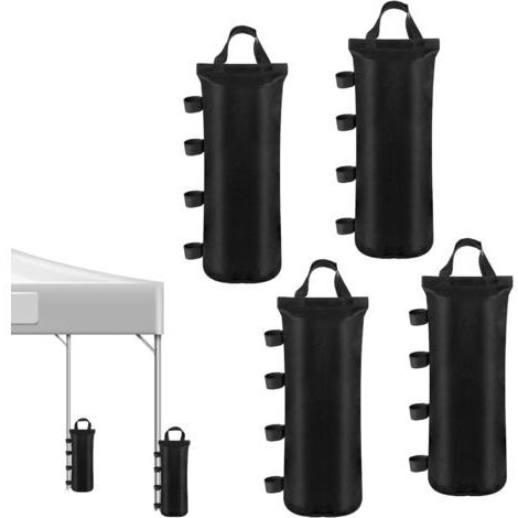 BUNTHAUS Poids pour Tonnelle, 600D Oxford pour Lestage Tonnelle, Sandbag pour Remplir Les TentéS et Les Pavillons et Parapluie Pliant Bar de Jardin, 4 Pieces, Double-Handled Noir (50  22cm)