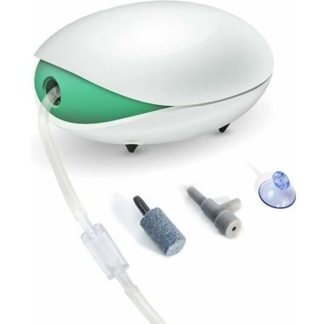 BUNTHAUS Pompe à air pour aquarium, pompe à oxygène silencieuse avec tuyau d'air, pierre à bulles, clapet anti-retour et valve de commande pour aquarium de 1 à 150 litres