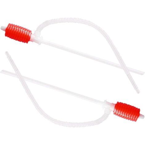 BUNTHAUS Pompe Siphon Manuelle pour Transfert de Carburant et Huile, Tuyau Réutilisable en Plastique, Design Manuel Polyvalent, 2 Pièces pour Voiture et Baril