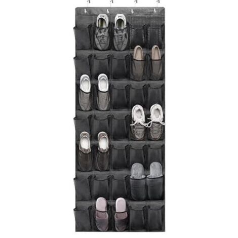 BUNTHAUS Porte Chaussures Mural,Rangement Chaussures Suspendu avec 35 Grandes Poches,Rangement porte à Suspendre Étagère Chaussure Pliables avec 4 Crochets pour Salle de Bain Chambre Cuisine