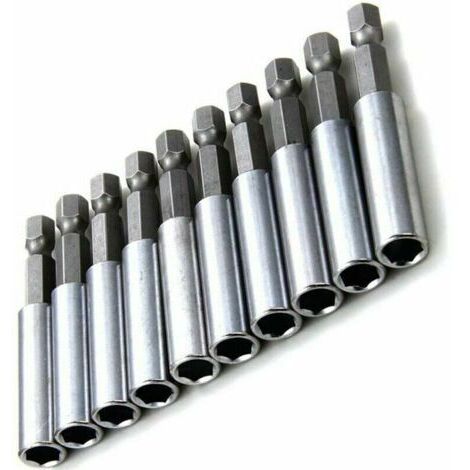 BUNTHAUS Porte Embout Magnetique Lot de 10 pcs Extension Embout Tournevis 1/4quot Hex Tige Outil Electrique