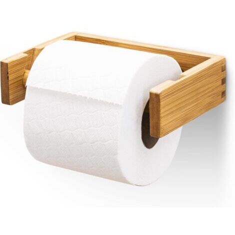 BUNTHAUS Porte-Papier Toilette en Bambou - Support en Papier Toilette Design - Maintient 100 % s没r sans Tomber - Porte-Rouleau Durable - Support en Papier - Porte-Papier - Porte-Papier - Porte-Papier