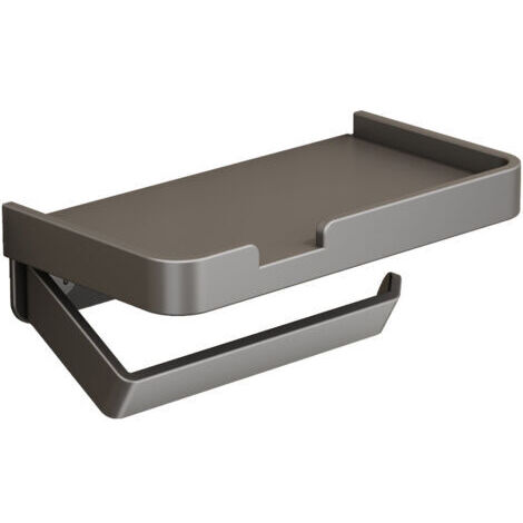 BUNTHAUS Porte Papier Toilette,PortePapier Toilette sans Perçage avec Étagère,Porte Rouleau Papier Toilette Adhésif,Rouleau avec Etagère Bambou Distributeur Papier WC Support Mural pour Salle De Bain