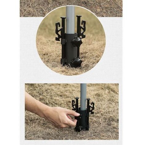 BUNTHAUS porte-parasol en métal, porte-parasol garde-corps de balcon support de tente porte-mâts de tente pour jardin, terrasse, balcon, garde-corps，Avec des clous. (Ø 22-34mm，1pcs)