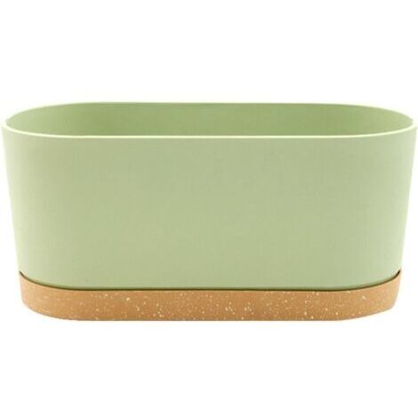 BUNTHAUS Pot de fleurs rectangulaire en plastique, pot de fleurs pour légumes, balcon, simple, pour chambre à coucher, balcon, salon (vert, A) 40 x 17,8 cm