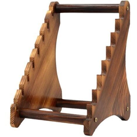 BUNTHAUS Présentoir a Couteaux en Bois a 7 Niveaux,Fixe Présentoir Collection Couteaux Pouvant Contenir Jusqu\\'à 7 Couteaux pour la Maison, Restaurant,Cuisine,Comptoir,Table
